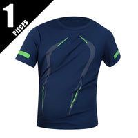 1/3 Piece Men's Four Season Printed Short Sleeved Sports Fitness Quick Drying Comfortable Plus Size Youth Casual Basic Top