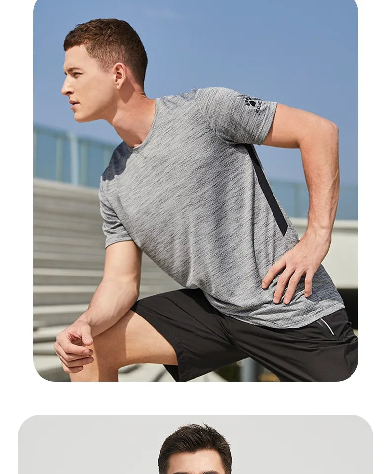 Kelme Running T-shirt For Men's Summer Quick Drying Fitness Breathable Short Sleeve Thin Football Training Sports Top