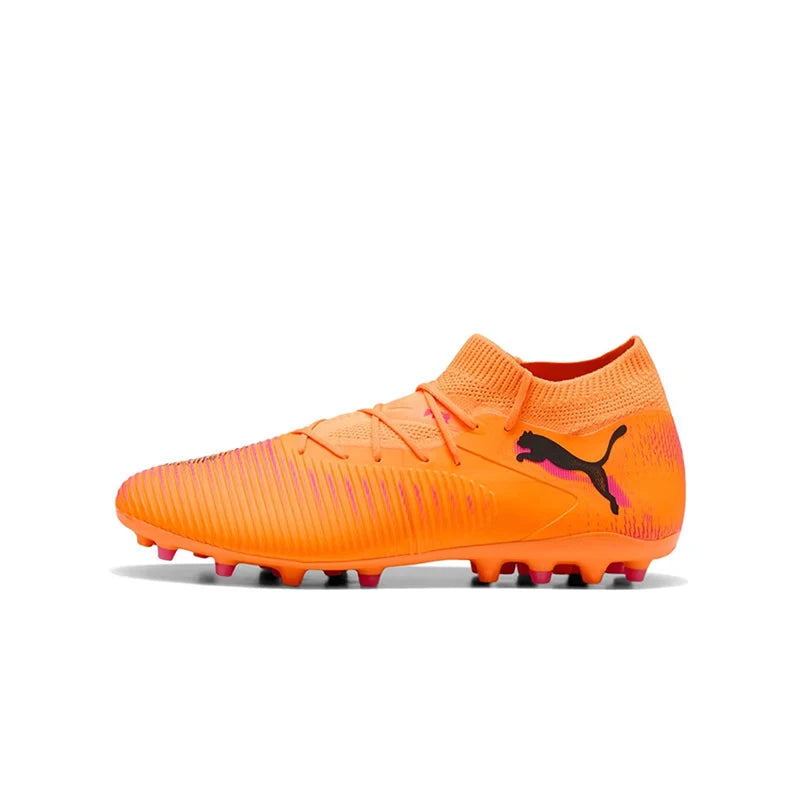 Puma Future 8 MG Unisex Low-Top Soccer Cleats – Premium Streetwear-Inspired,Versatile,Comfortable & Durable, White/Red 108590-01
