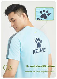 Kelme Sports T-shirt Men's Football Training Suit Short Sleeved Casual Outdoor Running Fitness Breathable Top Summer