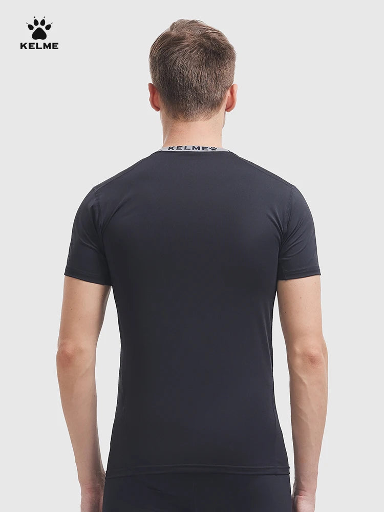 Kelme Sports T-shirt Men's Summer Short Sleeved Quick Drying Breathable Running Football Elastic Tight Fitness Suit