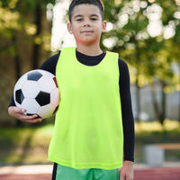 6Pcs Fluorescent Football Training Vests Breathable Polyester Soccer Pinnies for Team Sports Quick Dry Basketball Volleyball