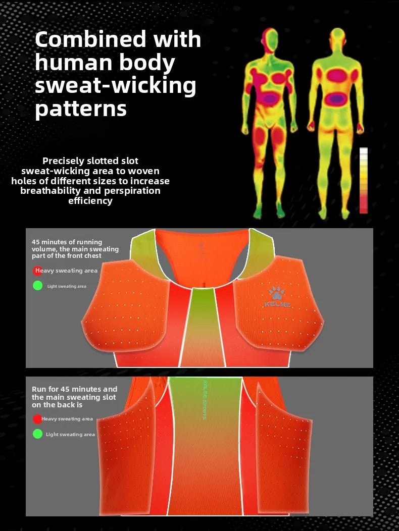 KELME Men's Marathon Vest Professional Racing Top Training Fitness Track And Field Running Speed Dry Vest
