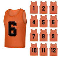 12 PCS Men's Football Pinnies Quick Drying Soccer Jerseys Youth with Numbers Basketball Team Practice Sports Training Vest