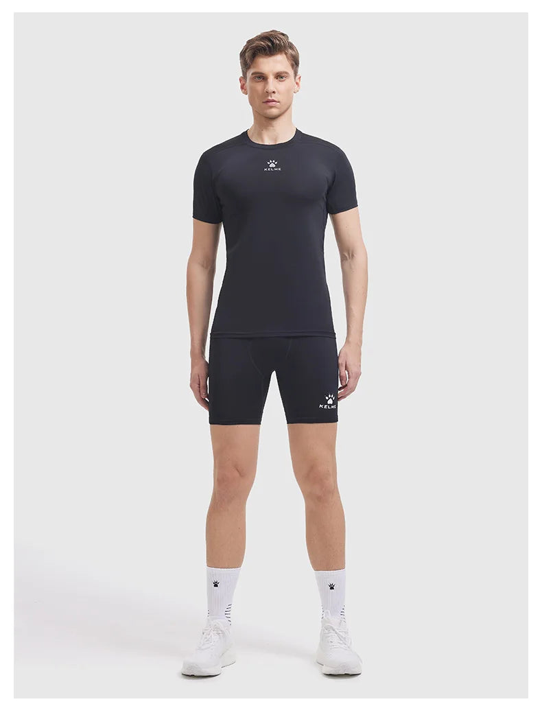 Kelme Sports T-shirt Men's Summer Short Sleeved Quick Drying Breathable Running Football Elastic Tight Fitness Suit