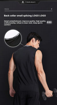 Kelme Sleeveless Fitness T-shirt For Men's Summer High Elastic Breathable Tight Clothing Training Sports Tank Top Running Vest