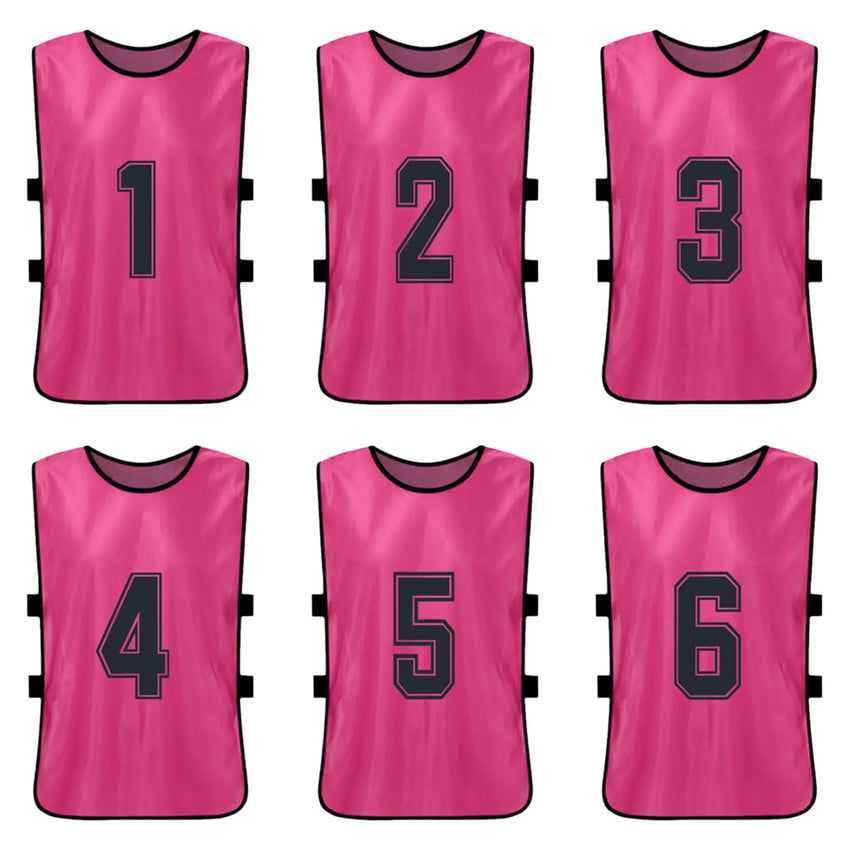12PCS Adults Youth Soccer Pinnies 2 Colors Quick Drying Football Team Jerseys Sports Scrimmage Soccer Team Training Number Vest