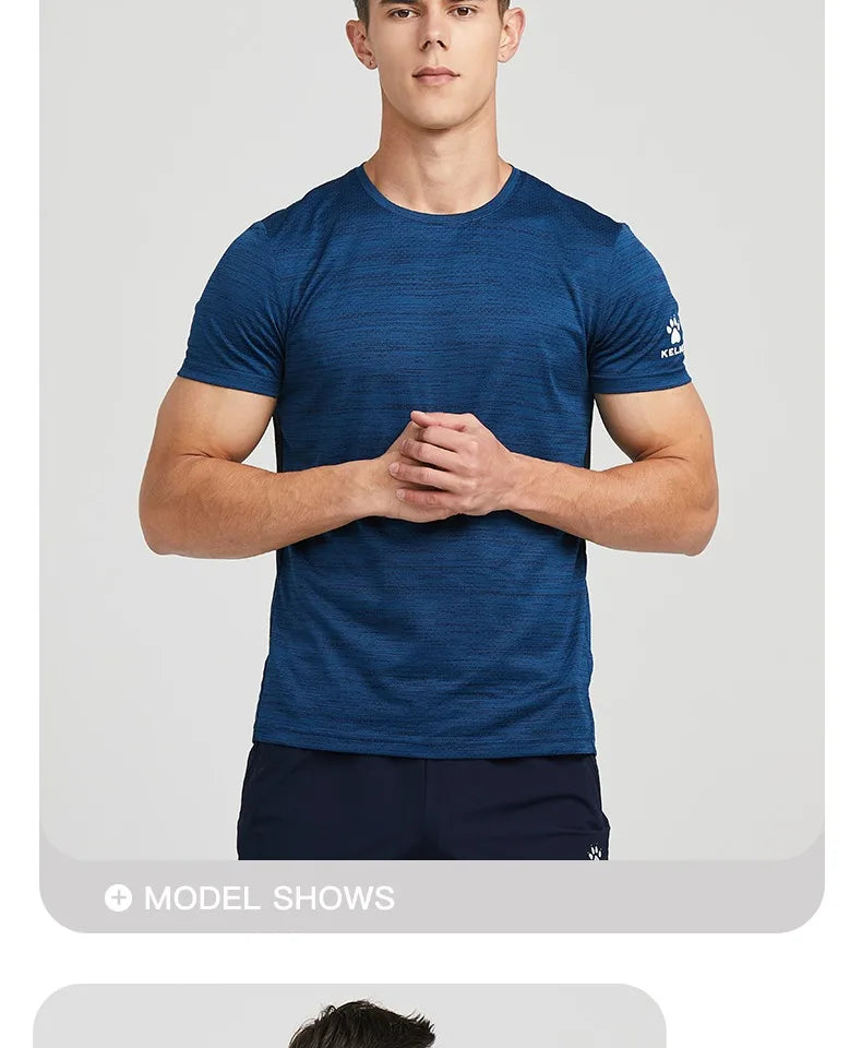 Kelme Running T-shirt For Men's Summer Quick Drying Fitness Breathable Short Sleeve Thin Football Training Sports Top