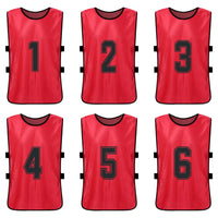 12PCS Adults Youth Soccer Pinnies 2 Colors Quick Drying Football Team Jerseys Sports Scrimmage Soccer Team Training Number Vest