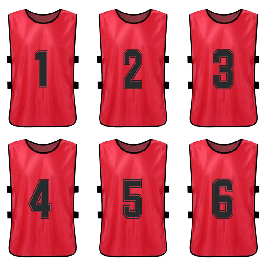 12PCS Adults Youth Soccer Pinnies 2 Colors Quick Drying Football Team Jerseys Sports Scrimmage Soccer Team Training Number Vest