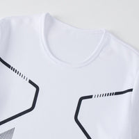 1/3 Piece Men's Four Season Printed Short Sleeved Sports Fitness Quick Drying Comfortable Plus Size Youth Casual Basic Top