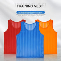 6/12PCS Soccer Training Vest Breathable Striped Mesh Football Bibs Custom Team Sport Jersey for Kids Adults Competition Practice