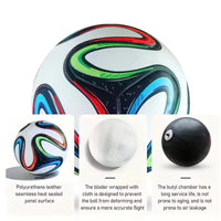 Brazuca-Style Match & Training Soccer Ball (Size 5 only) Authentic PU Quality Leather
