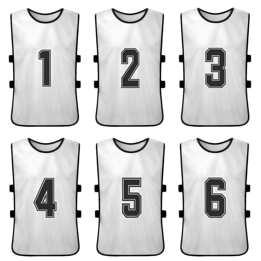 12PCS Adults Youth Soccer Pinnies 2 Colors Quick Drying Football Team Jerseys Sports Scrimmage Soccer Team Training Number Vest