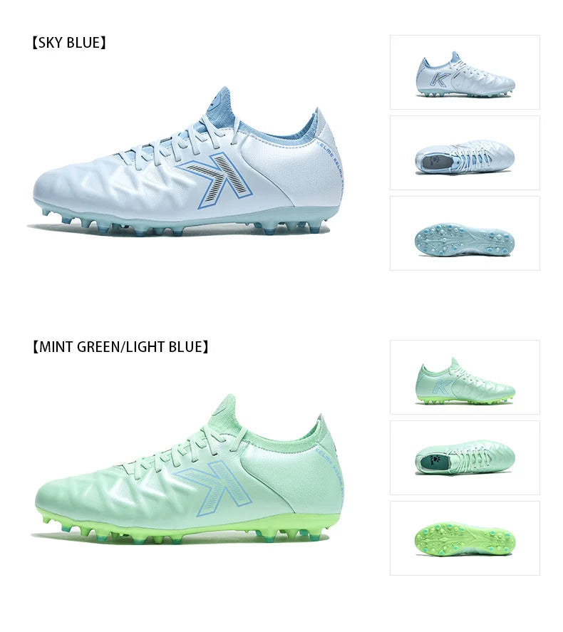 KELME Football Shoes Men's Calfskin MG Adult Competition Short Nail Artificial Grass Professional Training Soccer Shoes