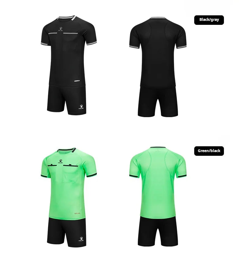 Kelme Football Referee Suit New Breathable Short-sleeved Personalized Custom Referee Jersey Outdoor Sports Suit