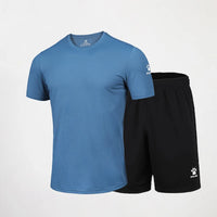 Kelme Men's Sports Set Quick Dry Running Quick Dry Short Sleeve Fitness Breathable Shorts Comprehensive Training Set