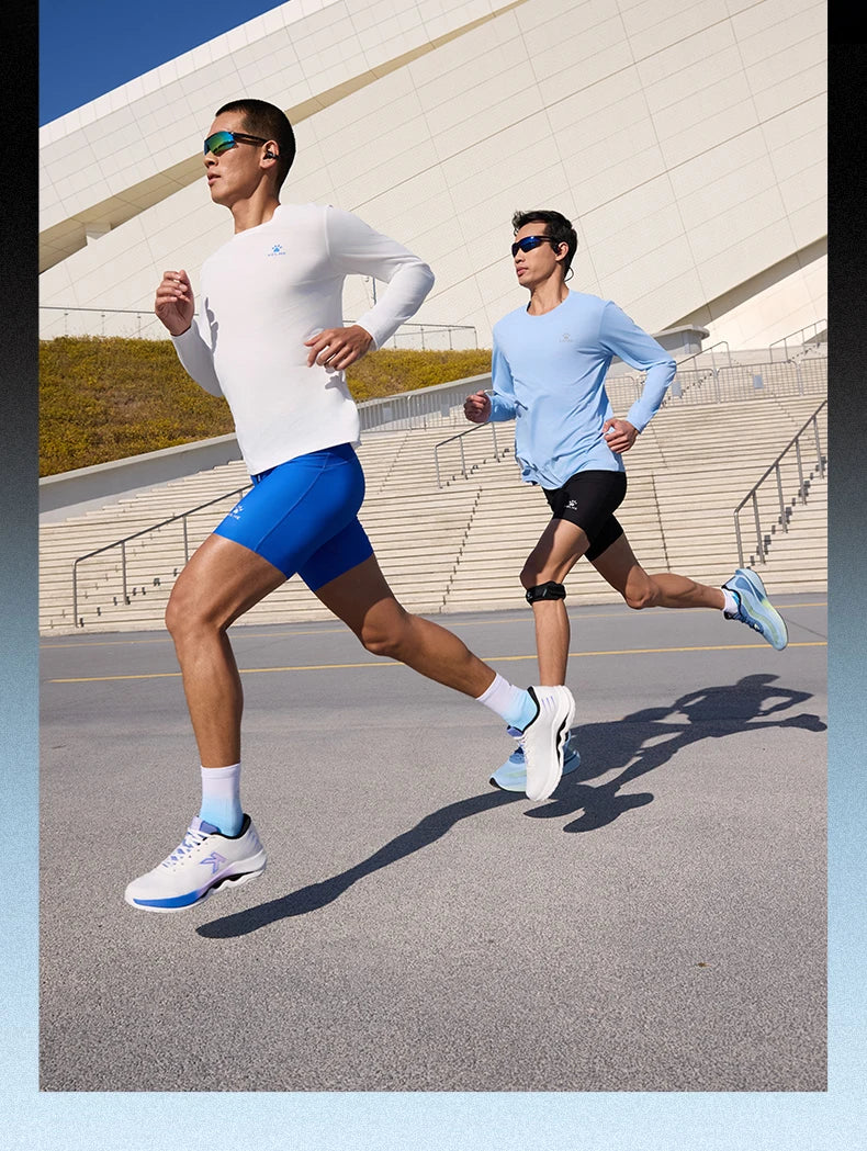 Kelme Men's Running Long Sleeved Outdoor Quick Drying T-shirt Autumn Running Suit Marathon Breathable Sports Top