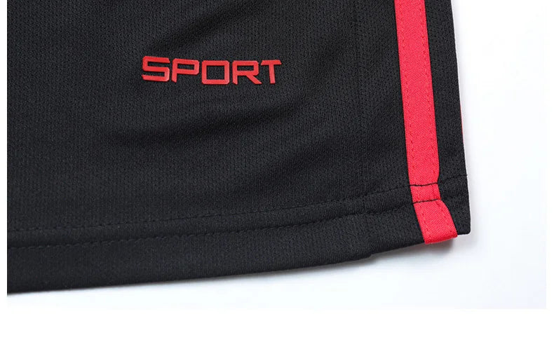 Men Running 2024 Summer Latest Sportswear Polyester Printed T-shirt + Shorts Quick Dry Sport Suit 2-piece Outfits Jogger Set