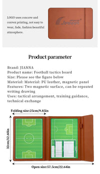 JIANNA Football Tactics Board Folding Portable Magnetic Game Coaching Board