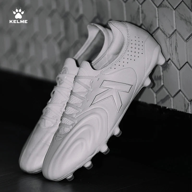 KELME FG Man Soccer Shoes Holy Grail Artificial Grass Anti-Slippery Kangaroo Skin Football Boots Sports Game Training shoes