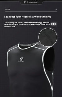 Kelme Sleeveless Fitness T-shirt For Men's Summer High Elastic Breathable Tight Clothing Training Sports Tank Top Running Vest