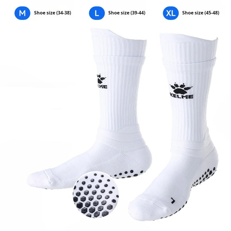 KELME Pro Football Anti Slip Mid-Calf Grip Socks (Silicon Base Grip)