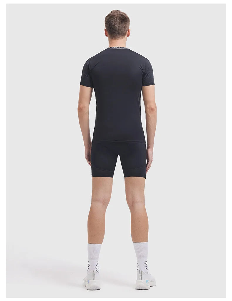 Kelme Sports T-shirt Men's Summer Short Sleeved Quick Drying Breathable Running Football Elastic Tight Fitness Suit