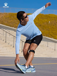 Kelme Men's Running Long Sleeved Outdoor Quick Drying T-shirt Autumn Running Suit Marathon Breathable Sports Top