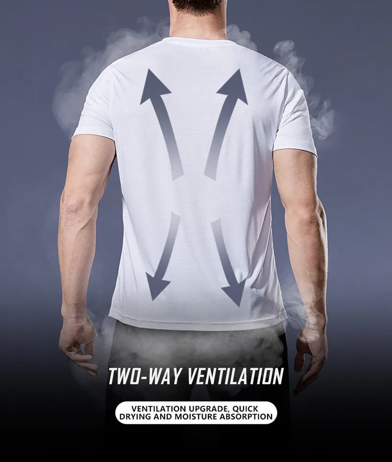 High Quality Polyester Men Running T Shirt Quick Dry Fitness Shirt Training Exercise Clothes Gym Sport Shirt Tops Lightweight