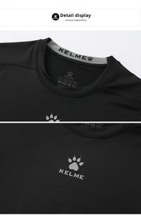Kelme Sports T-shirt Men's Summer Short Sleeved Quick Drying Breathable Running Football Elastic Tight Fitness Suit