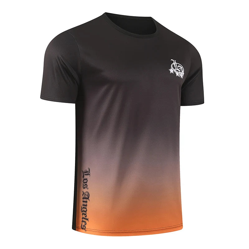 1/3 Piece Men's Four Season Printed Short Sleeved Sports Fitness Quick Drying Comfortable Plus Size Youth Casual Basic Top