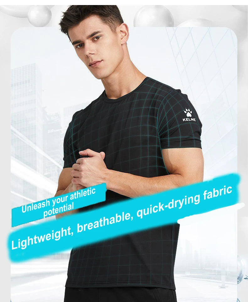 KELME Men's T-shirt Men Soccer Basketball Running Trainning Exercise Gym Quick Dry Fitness Sportswear Breathable T Shirt 871002