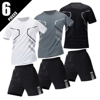 1/3 Piece Men's Four Season Printed Short Sleeved Sports Fitness Quick Drying Comfortable Plus Size Youth Casual Basic Top