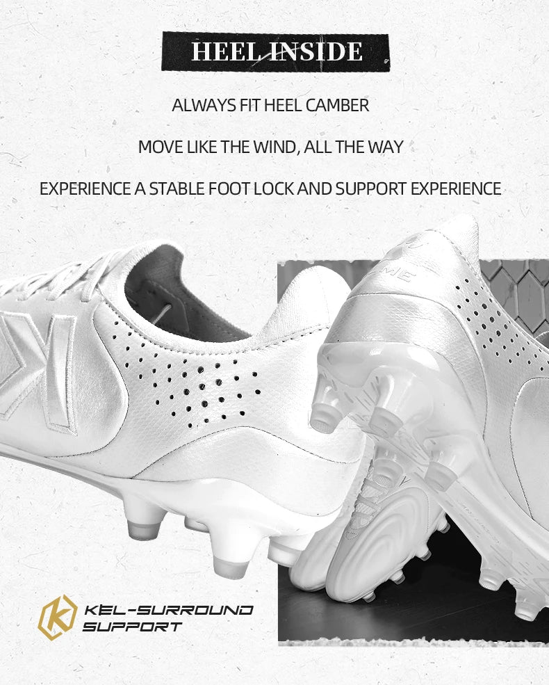 KELME FG Man Soccer Shoes Holy Grail Artificial Grass Anti-Slippery Kangaroo Skin Football Boots Sports Game Training shoes