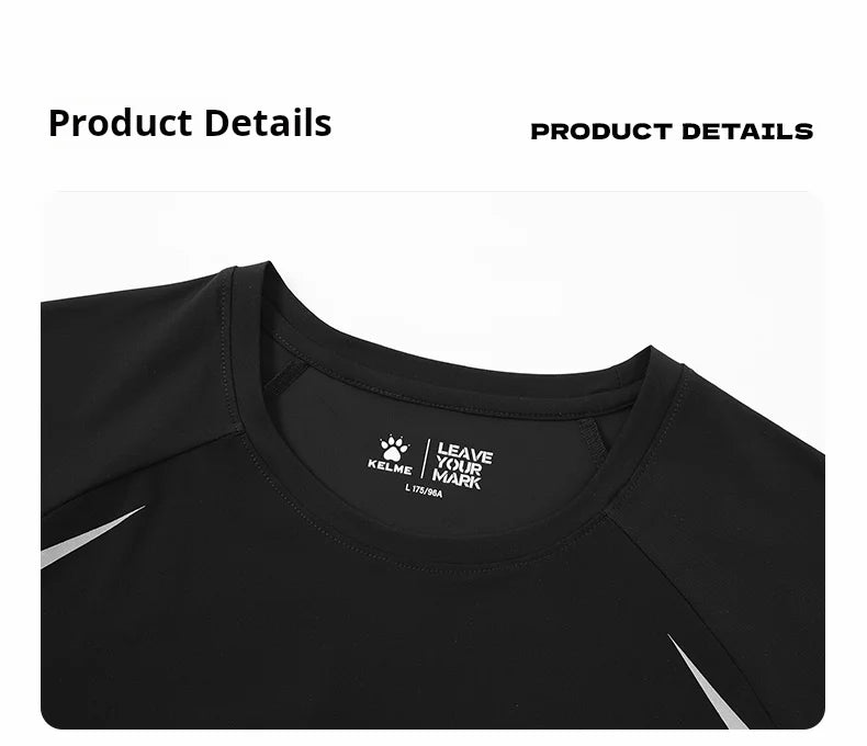Kelme Men's Sports Tops Quick-drying Fitness Clothes Outdoor Running Breathable Short-sleeved Basketball T-shirt