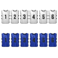 12PCS Adults Youth Soccer Pinnies 2 Colors Quick Drying Football Team Jerseys Sports Scrimmage Soccer Team Training Number Vest
