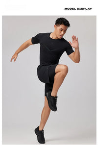 KELME Mens Running Shirts Workout Tops Men Sport Fitness Shirts Gym Tops Men Crew Neck Breathable T-Shirt