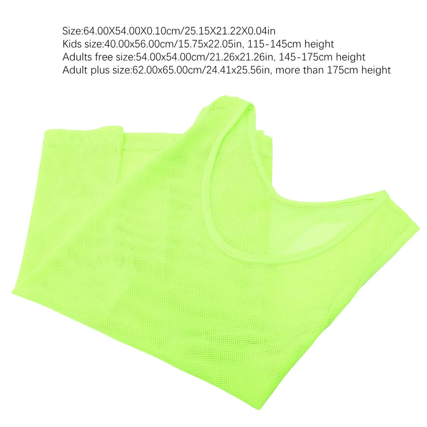 6Pcs Fluorescent Football Training Vests Breathable Polyester Soccer Pinnies for Team Sports Quick Dry Basketball Volleyball