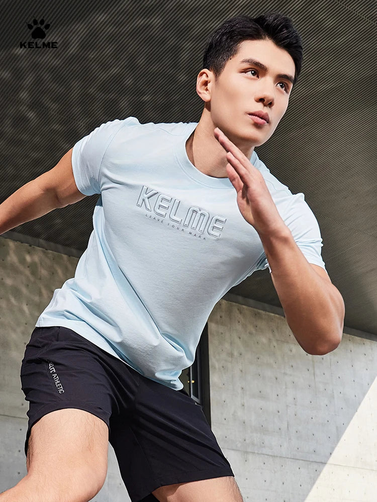 Kelme Men's Sports T-shirt Outdoor Running Quick-drying Top Daily Fitness Breathable Basketball Short Sleeve