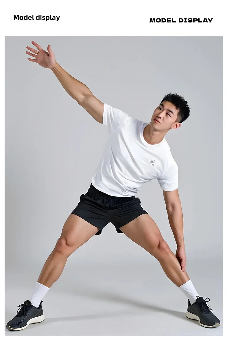 Kelme Men's Sports T-shirt Ice Silk Football Quick-drying Short-sleeved Fitness Outdoor Running Training Breathable Top