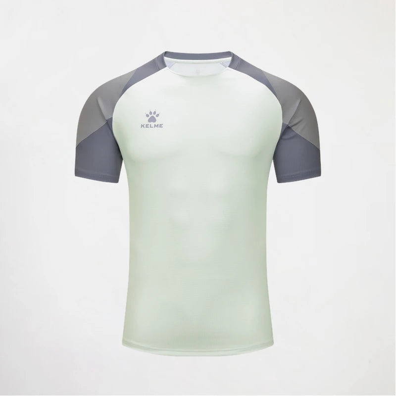 Kelme Men's Soccer Short Sleeve Gym Running Moisture Wicking Round Neck T-shirt Training Exercise Gym Sport Shirt Tops
