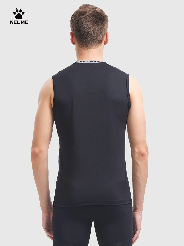 Kelme Sleeveless Fitness T-shirt For Men's Summer High Elastic Breathable Tight Clothing Training Sports Tank Top Running Vest