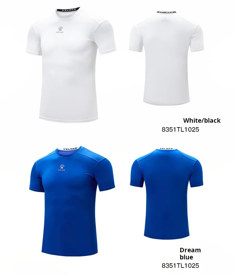 Kelme Sports T-shirt Men's Summer Short Sleeved Quick Drying Breathable Running Football Elastic Tight Fitness Suit