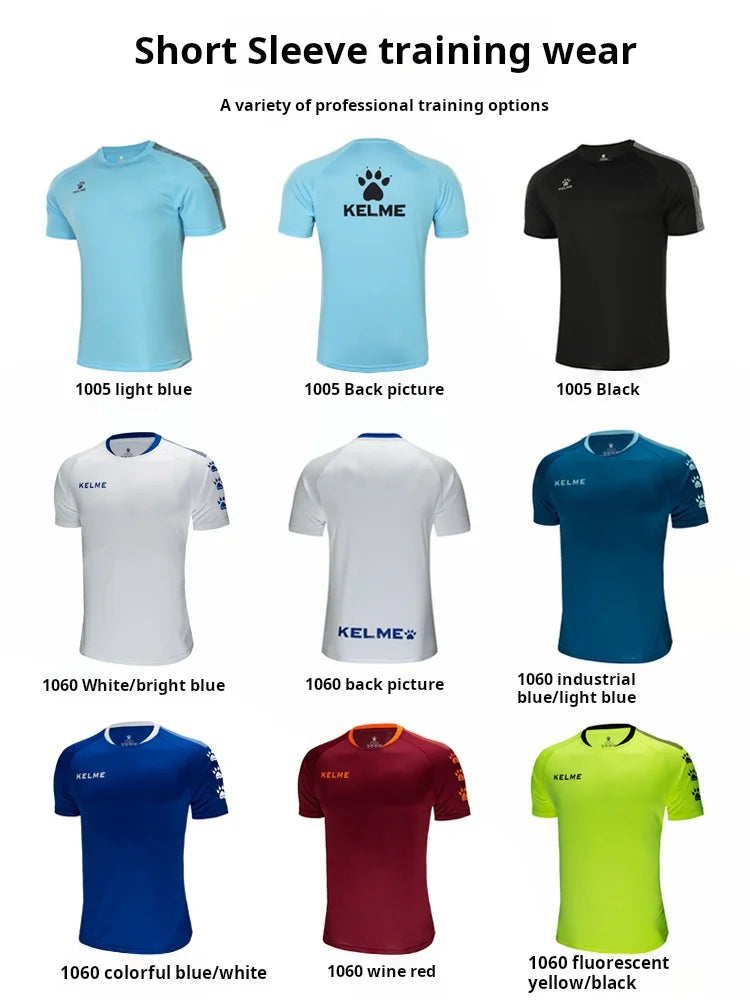 Kelme Sports T-shirt Men's Football Training Suit Short Sleeved Casual Outdoor Running Fitness Breathable Top Summer