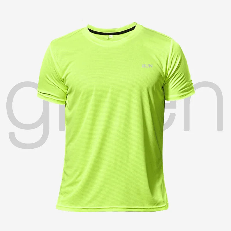 High Quality Polyester Men Running T Shirt Quick Dry Fitness Shirt Training Exercise Clothes Gym Sport Shirt Tops Lightweight