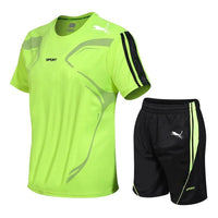 Summer Popular Men's Mesh T-shirt + Shorts Suit Sports Print Casual Fashion Short-sleeved T-shirt Suit Men's Jogging Suit M-4XL