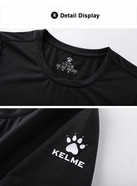 KELME Man T-shirt  Running Trainning Exercise  Sports Tights Round Neck Ice Silk Breathable Fitness Quick-Dry Shirts 8151TX1002