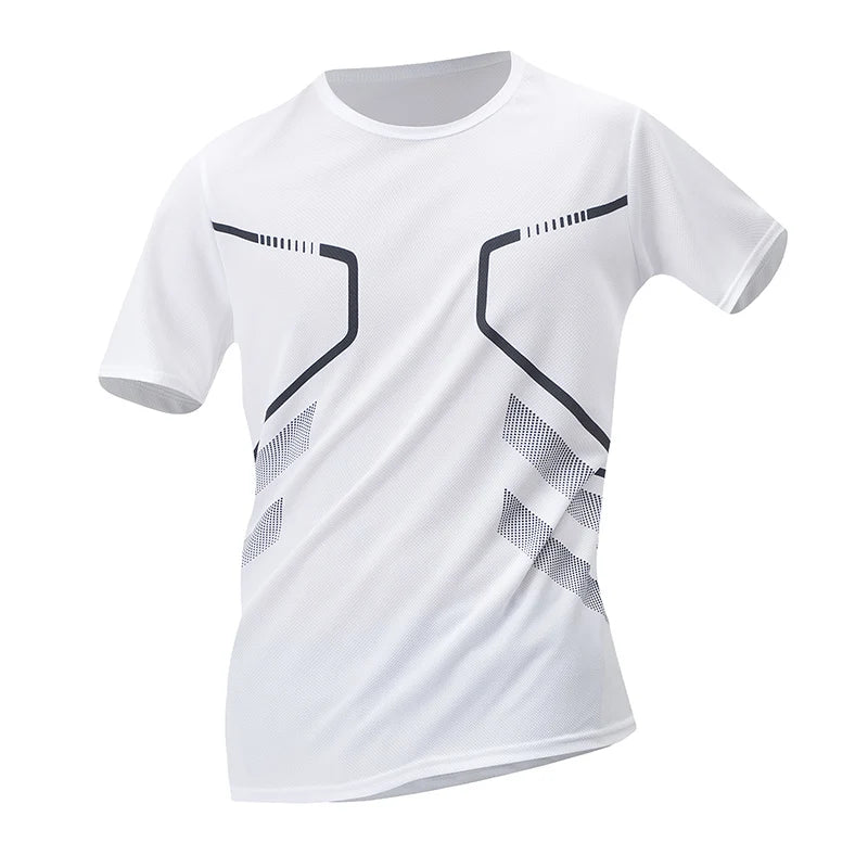 1/3 Piece Men's Four Season Printed Short Sleeved Sports Fitness Quick Drying Comfortable Plus Size Youth Casual Basic Top