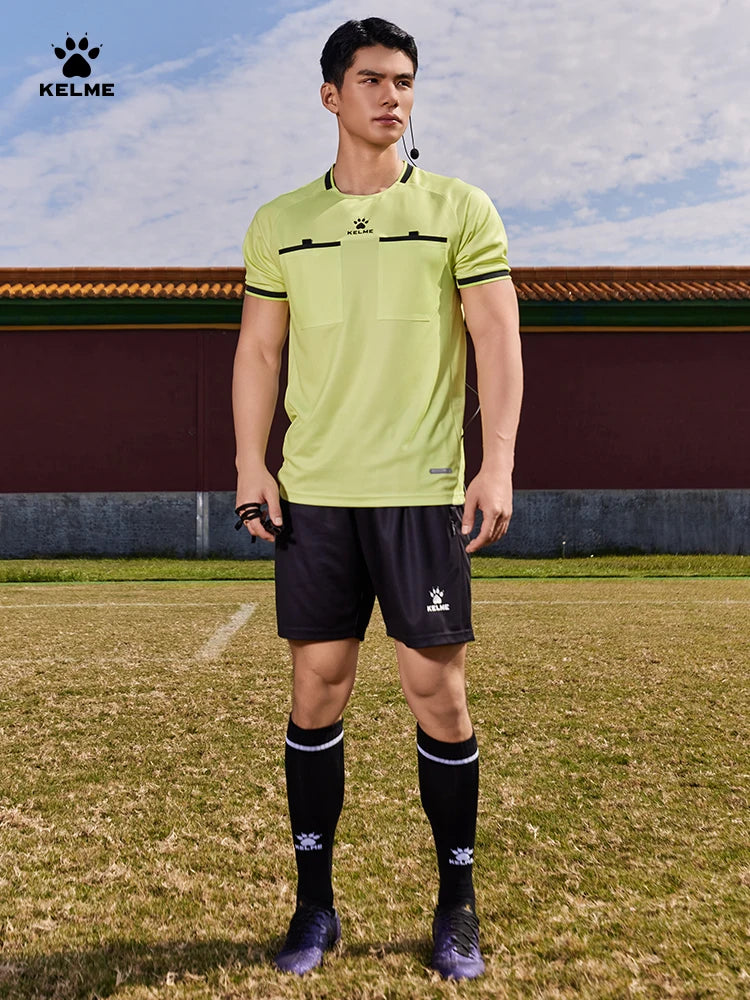 Kelme Football Referee Suit New Breathable Short-sleeved Personalized Custom Referee Jersey Outdoor Sports Suit
